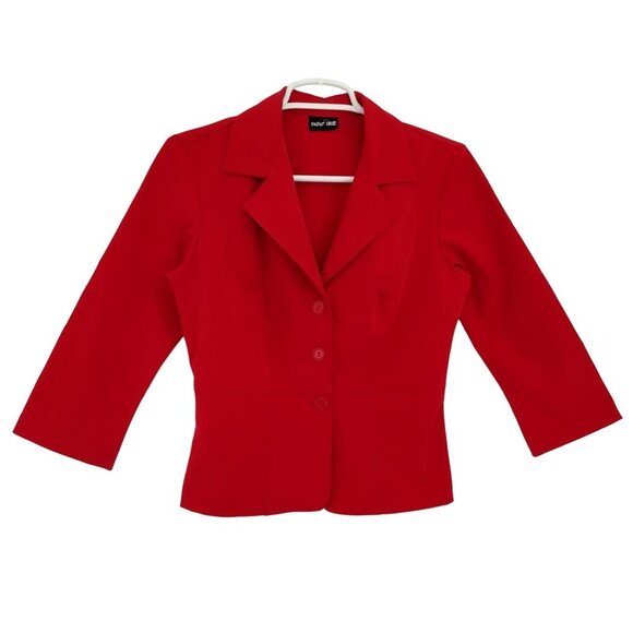 Paper Doll Women's Red Button Polyester Blazer Jacket Size S. - Picture 1 of 7